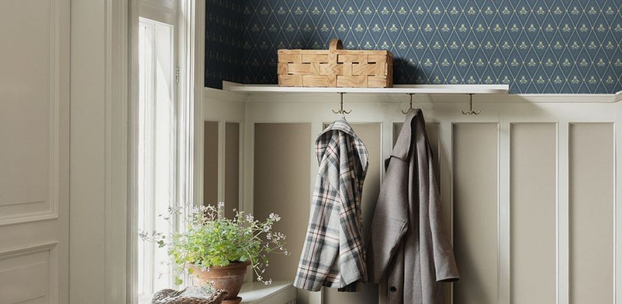 Blå tapet med Rutigt mönster