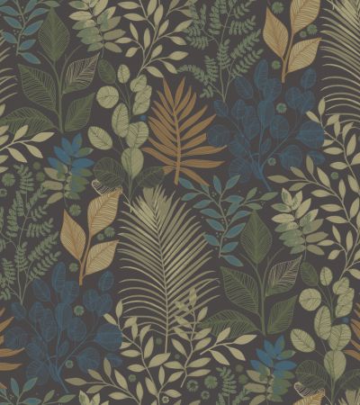 Brun tapet med Blad mönster