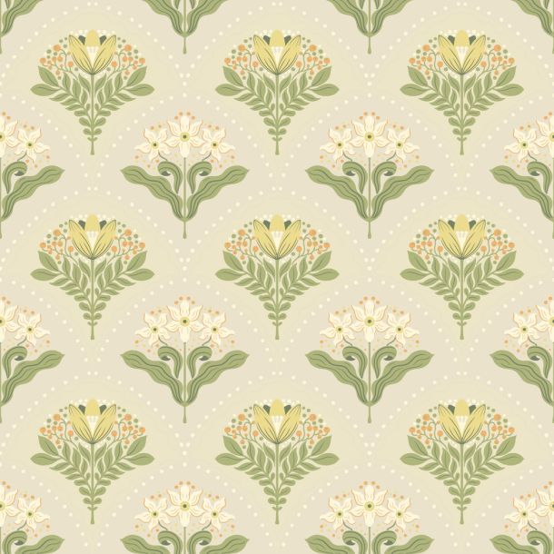 Multifärgat tapet med Blommigt mönster