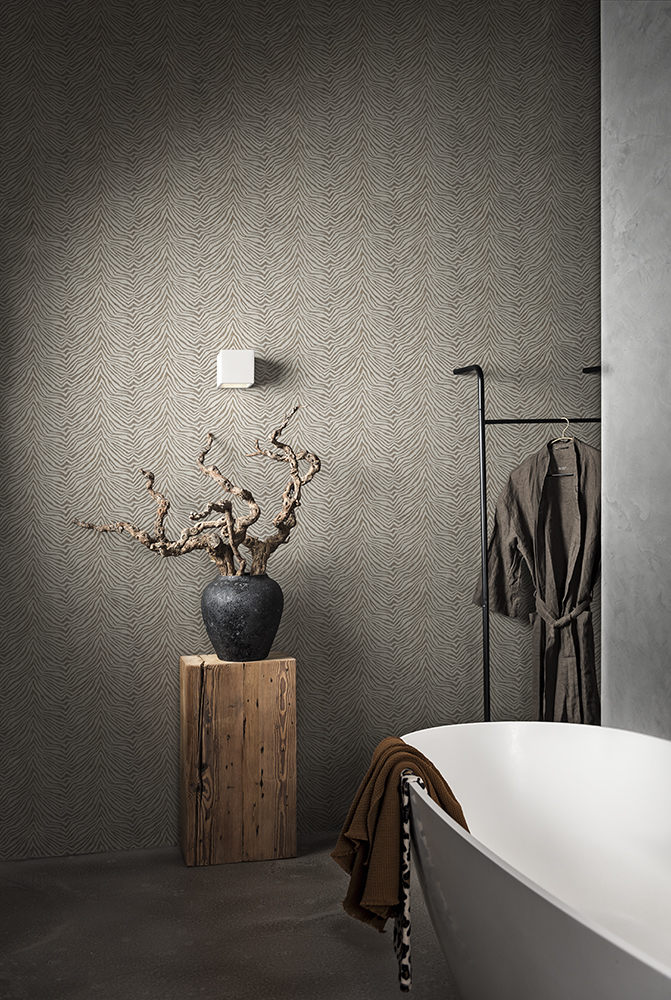 djurmönster tapet toalett