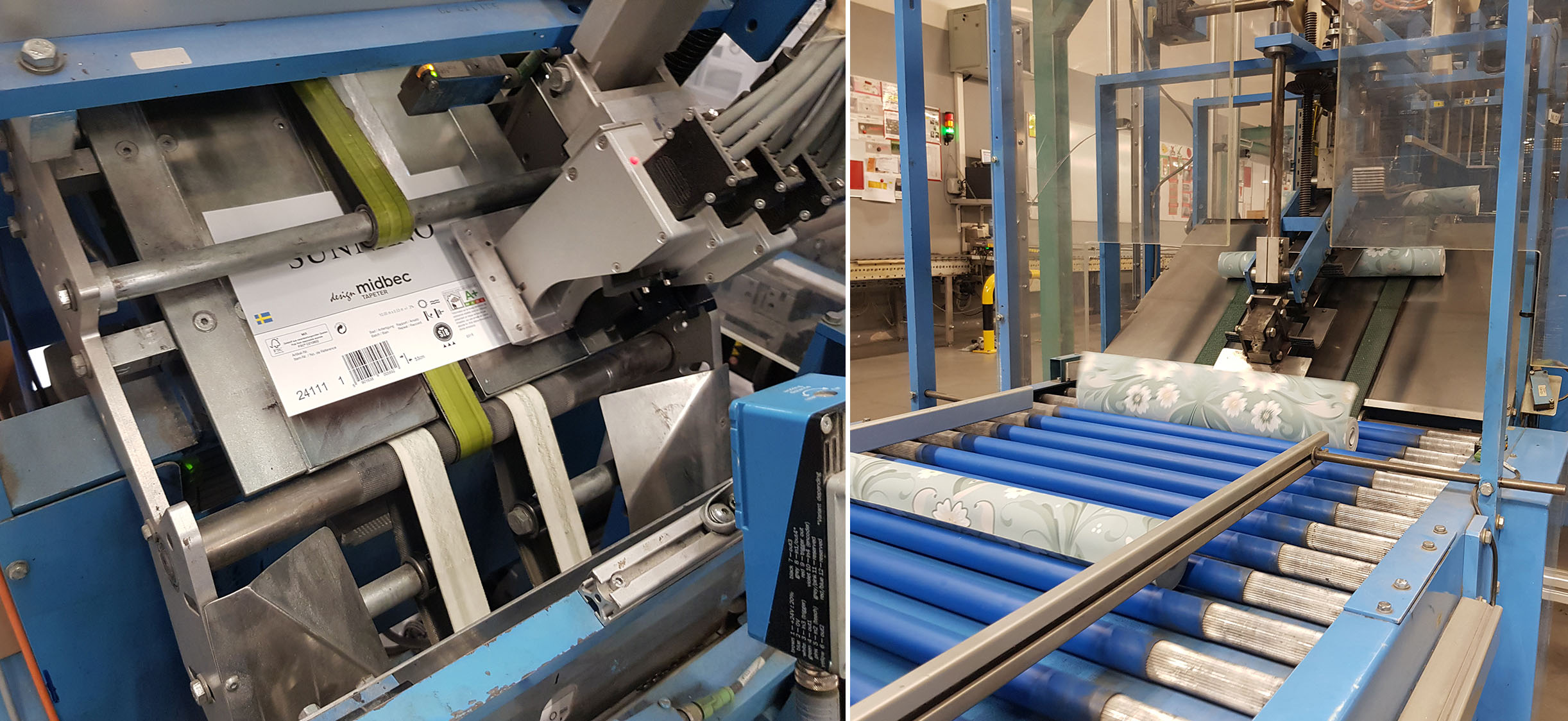 rulletikett till färdiga tapetrullar