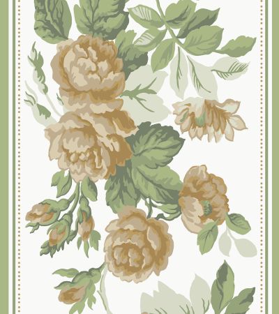 Orange tapet med Blommigt, Bård mönster