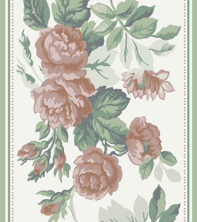 Röd tapet med Blommigt, Bård mönster