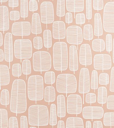 Rosa tapet med Retro, Skog mönster