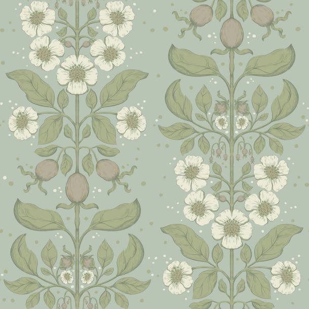 Blå tapet med Blommigt mönster
