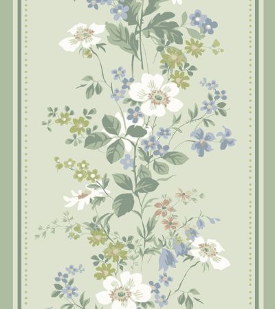 Grön tapet med Blommigt, Bård mönster