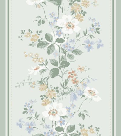 Grön tapet med Blommigt, Bård mönster