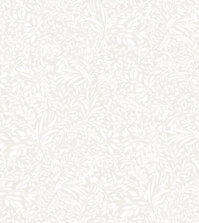 Vit, Neutral tapet med Blad, , Småmönstrat mönster
