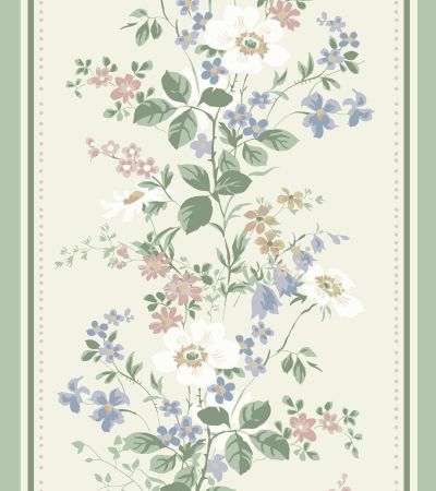 Multifärgat tapet med Blommigt, Bård mönster