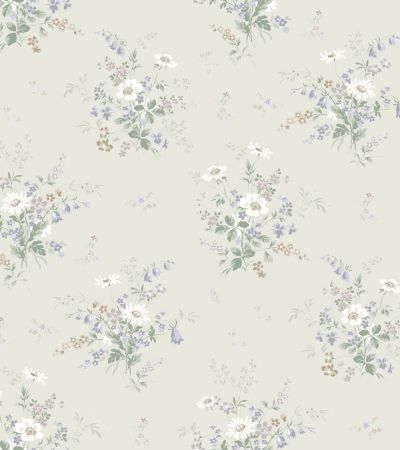 Grå tapet med Blommigt mönster