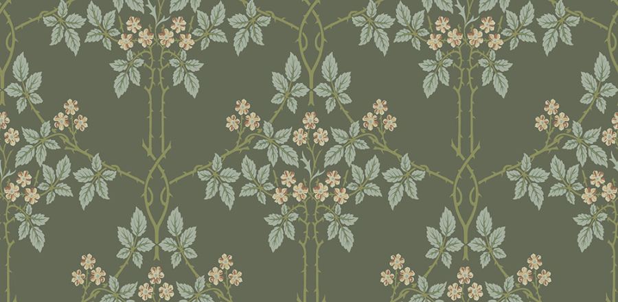 Grå tapet med Blad, Medaljong mönster