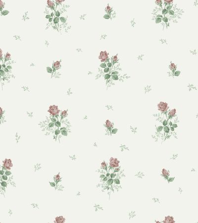 Röd tapet med Blommigt mönster