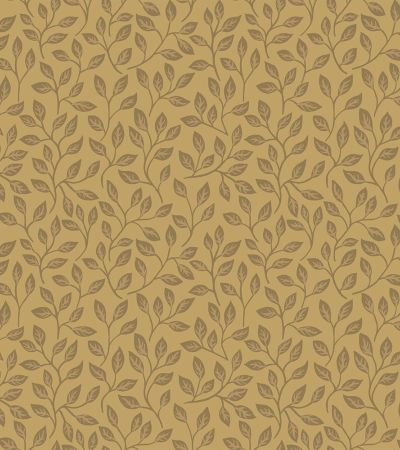 Gul, Guld tapet med Blad, , Småmönstrat mönster