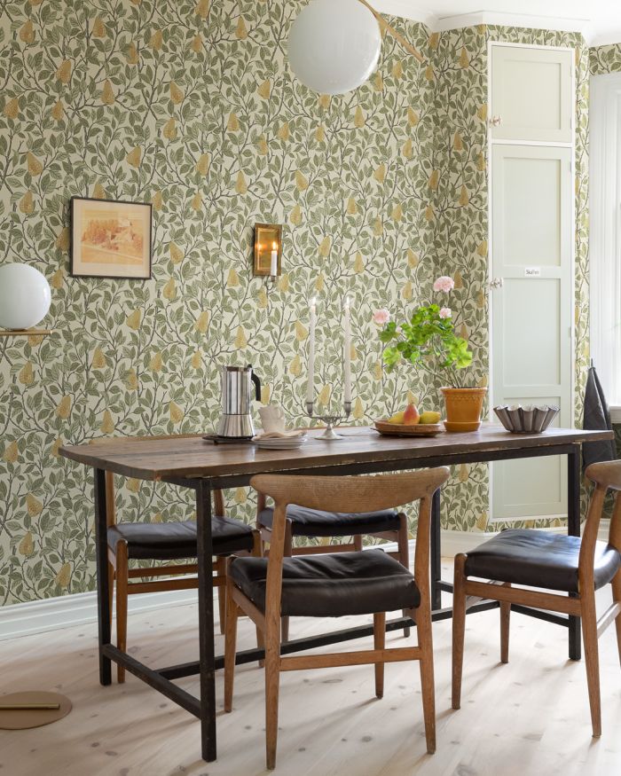 Blå, Multifärgat tapet med Blommigt, Djur mönster