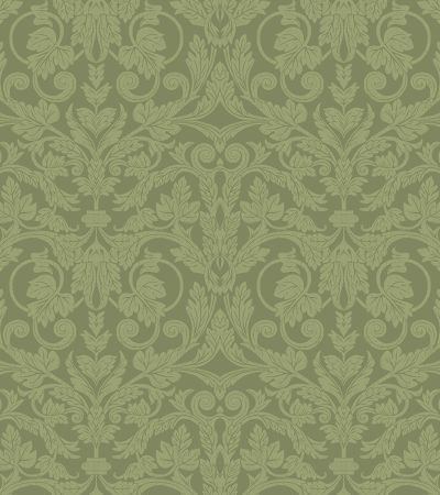 Grön tapet med , Medaljong mönster